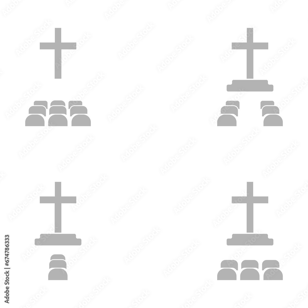 church meeting icon on a white background, vector illustration