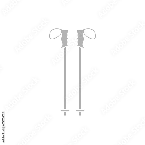 ski poles on a white background, vector illustration