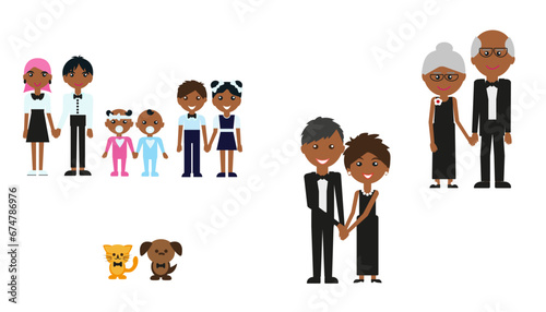 flat set_family members_evening wear
