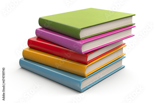 Wallpaper Mural A stack of colorful books in a three-dimensional representation. Isolated books in visual composition celebrating literary diversity on a white background. Torontodigital.ca