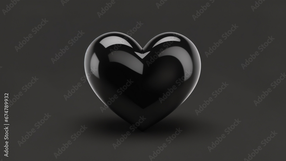 Black background with a black heart shape Black background with a black heart shape