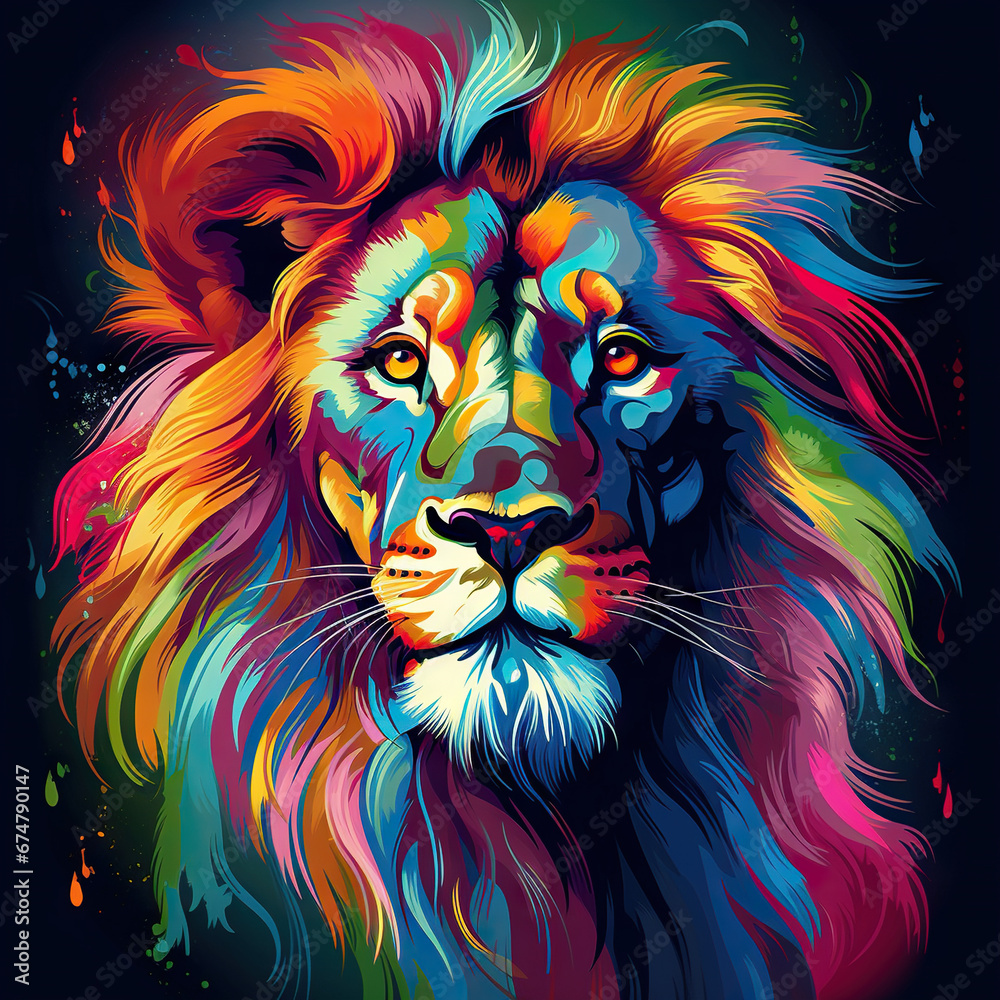 colorful lion picture