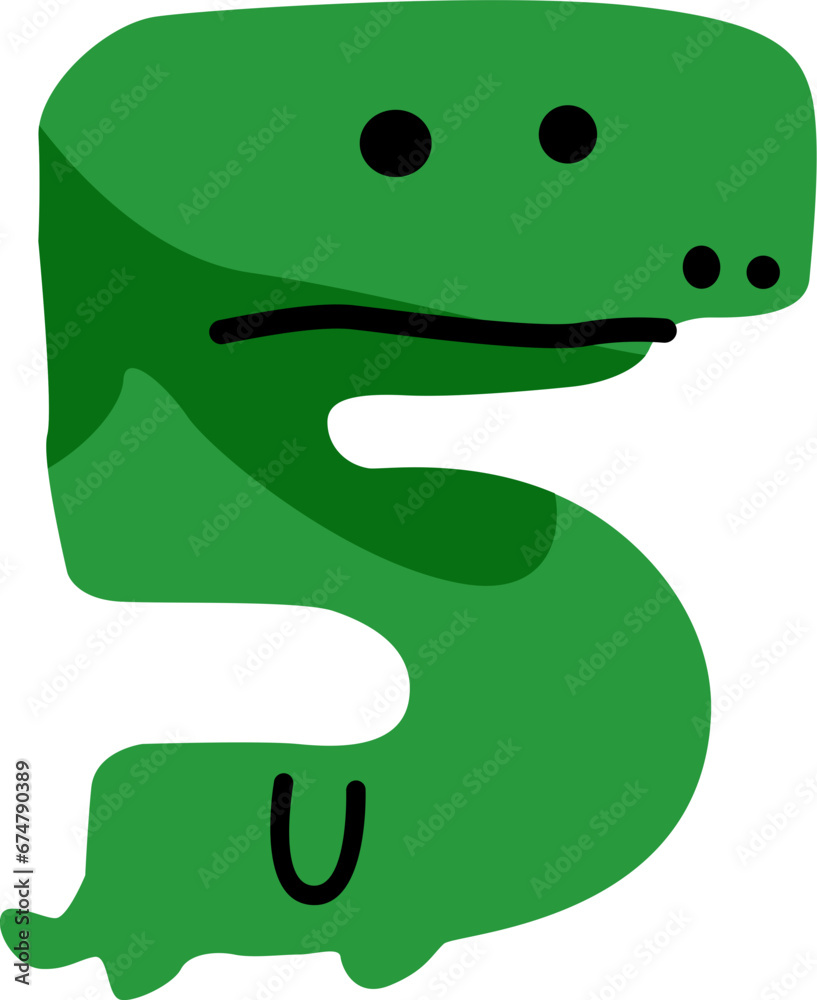 Number five lizard illustration