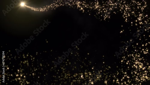 Wallpaper Mural Loop animation of a luminous Christmas shooting star with a tail of golden particles on a transparent background. Quicktime Prores 4444 codec with alpha channel. Torontodigital.ca