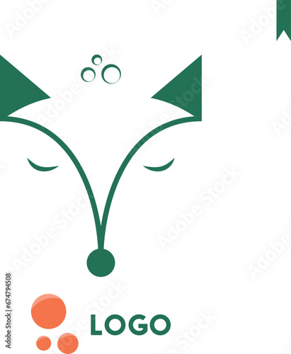 fox in the form of a logo, fox logo disassembled into layers