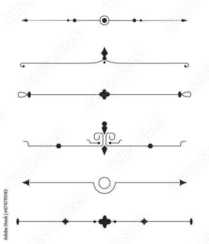 Calligraphic ornamental divider set 