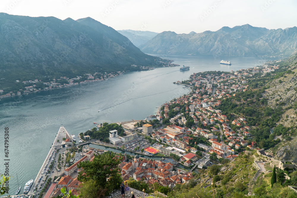 View of the city of Kotor from top