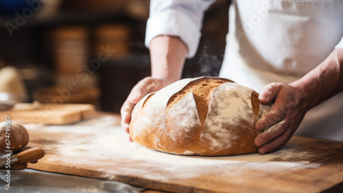 Artisan Baker with Fresh Bread