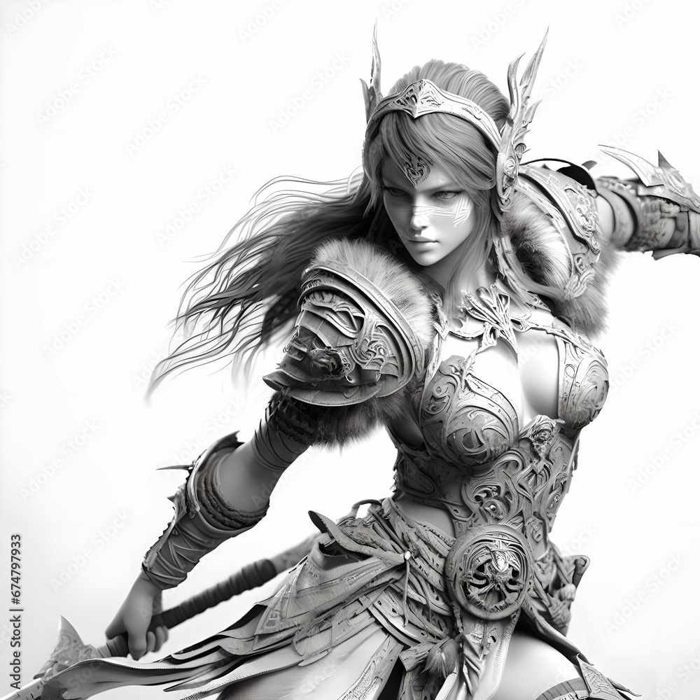 Fototapeta premium Female Barbarian Warrior