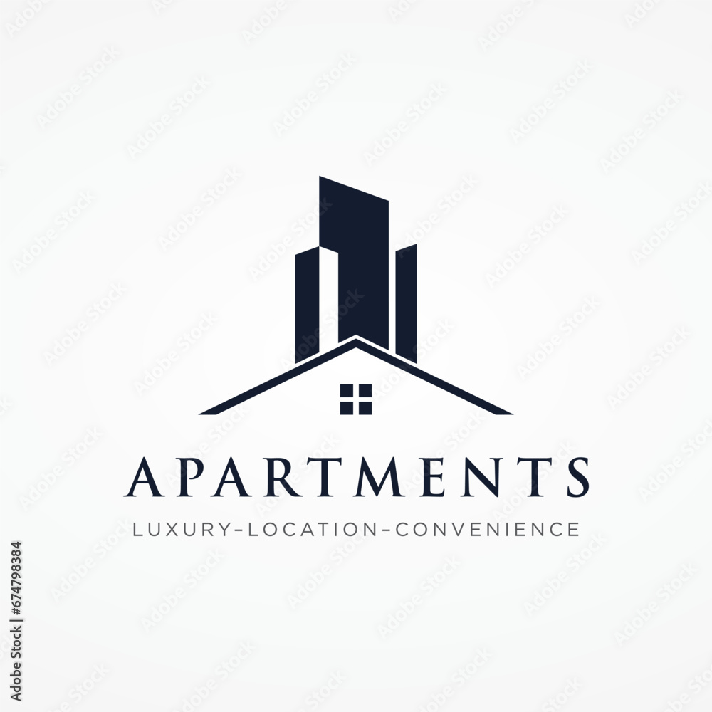 Logo design for a modern and luxurious apartment building or homestay. Logo for business, real estate, hotels and architecture.