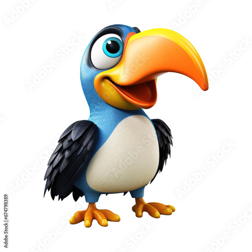 Cute Cartoon Toucan Bird Is...