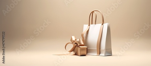 The abstract ai design of an isolated fashion illustration on a white background featuring an elegant icon is perfect for marketing a sale on gift bags at a trendy shop