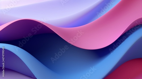 abstract background with paper waves, modern wallpaper with pink blue violet blue wavy folds