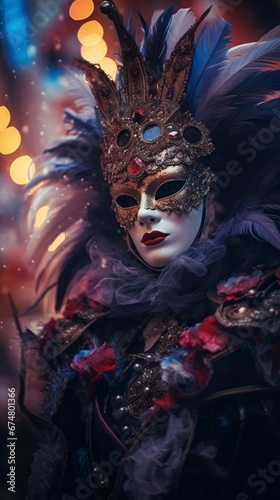 Mysterious masked dancer. Concept of playfulness and attractiveness