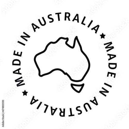 Made in autralia badge icon. An icon symbolizing products made in Australia, representing authenticity and pride in Australian manufacturing.