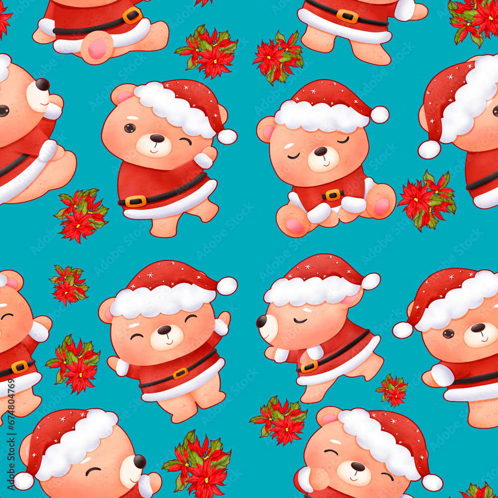 Christmas animals kids pattern in full millions colors