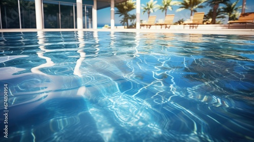 Photos of the water surface of the swimming pool in the resort to stay.