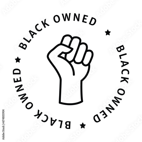 An icon symbolizing businesses that are black owned, emphasizing excellence, empowerment, the circular ownership seal, and pride in black ownership.
