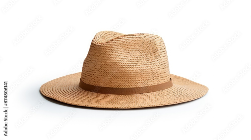 a straw hat isolated on a white background a straw hat isolated on a white background