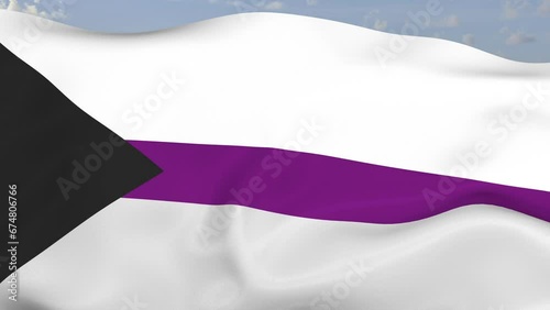 Loop der Pride Demisexual Fahne wehend im Wind als Nahaufnahme 4K