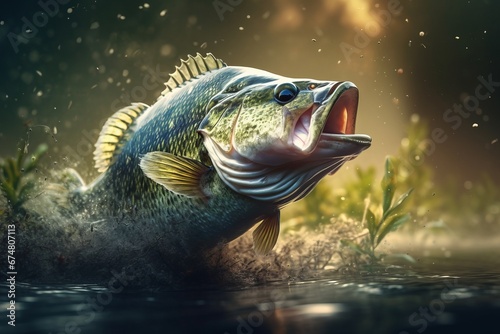 Bass Attacking created with Generative AI Technology, ai, generative