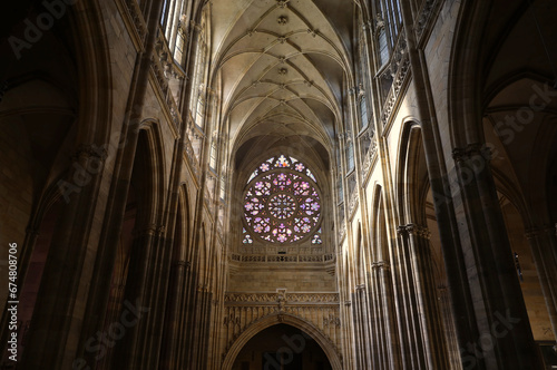 Interior view of St. Vitus Cathedral in Prague