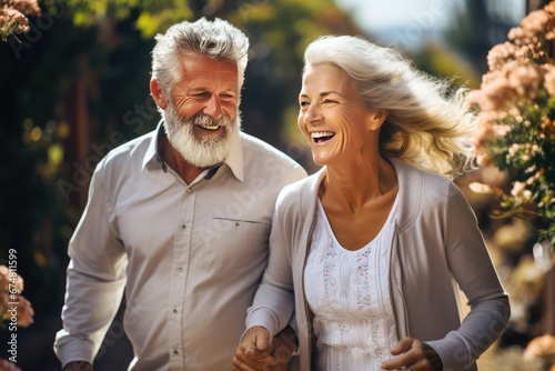 Vieux couple de retraités étant actifs à l'extérieur