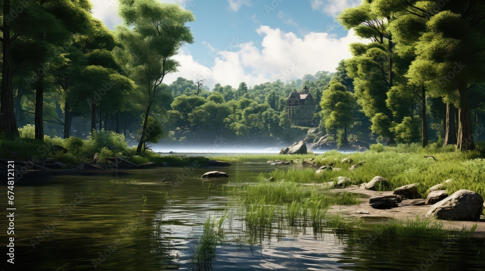riverside scenic scenery forest landscape illustration water tree, woodland lake, sky travel riverside scenic scenery forest landscape riverside scenic scenery forest landscape illustration water tree, woodland lake, sky travel riverside scenic scenery forest landscape