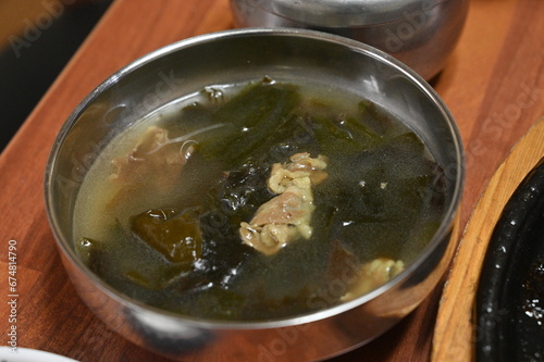 Korean food sea mustard soup