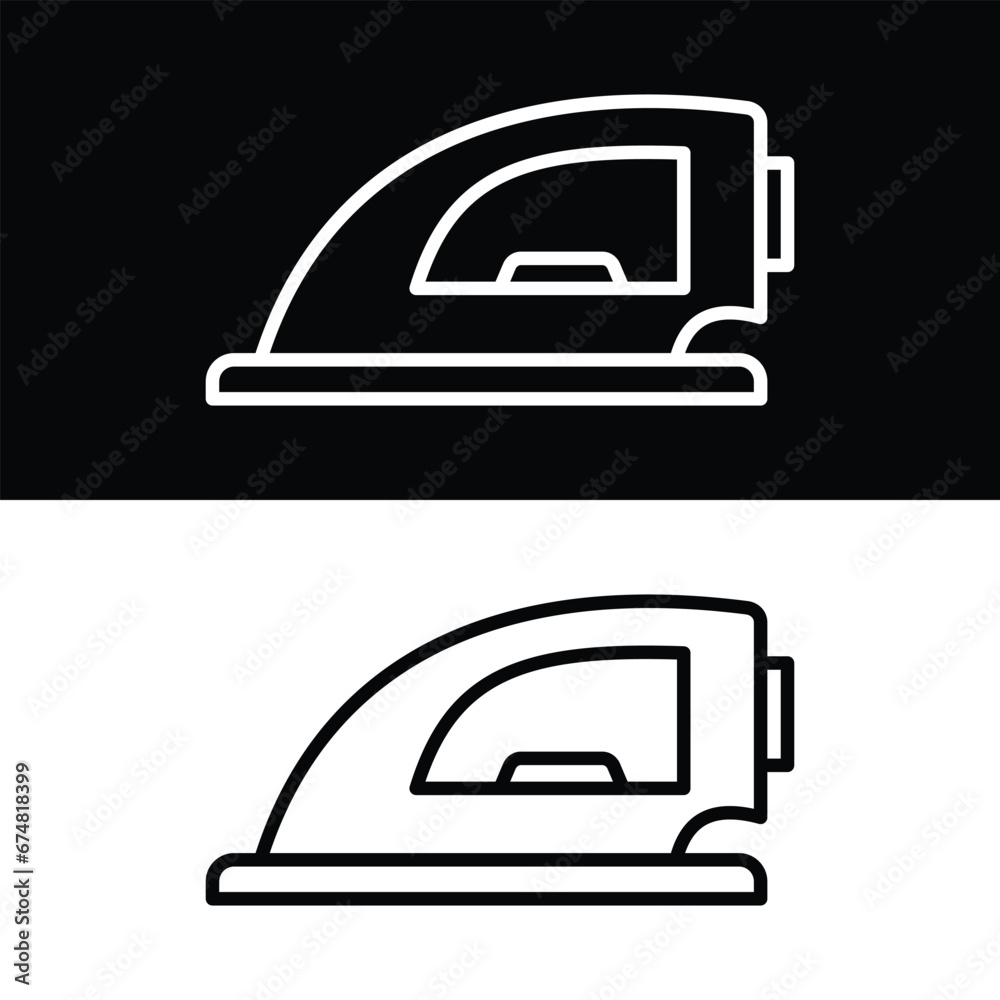 Iron icon, Black and White Version Design Iron icon, Black and White Version Design