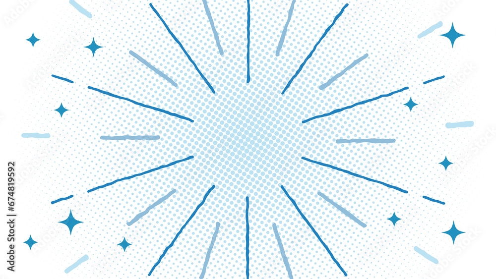 Obraz premium 手書き風の線が回転する背景 水玉背景 線は単色