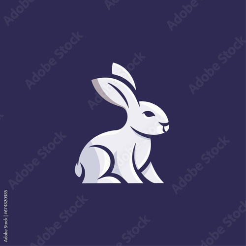 illustration of a rabbit with heart _ illustration of a rabbit _ rabbit logo _ rabbit icon _ compony logo _ animal logo