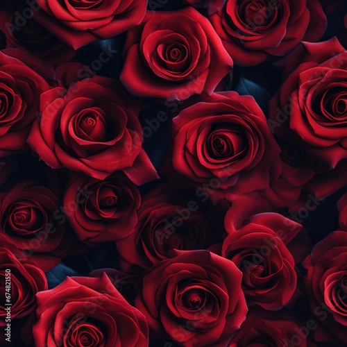 seamless pattern bouquet of red roses