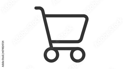 Shopping cart, gurney in supermarket isolated flat web mobile icon.