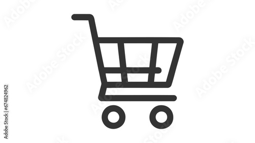 Shopping cart, gurney in supermarket isolated flat web mobile icon.