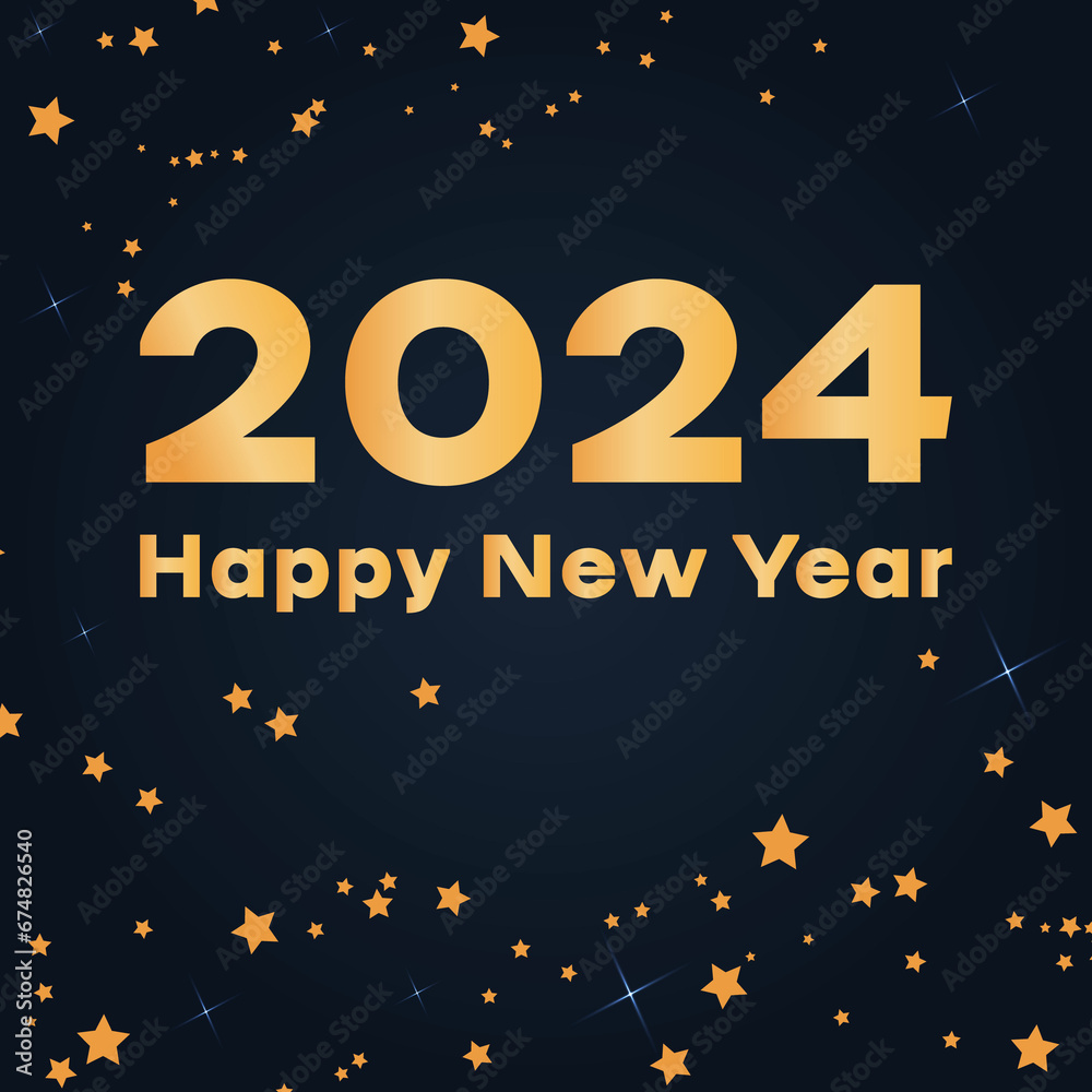 Happy New Year 2024 banner.

