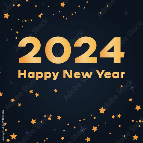 Happy New Year 2024 banner. 
