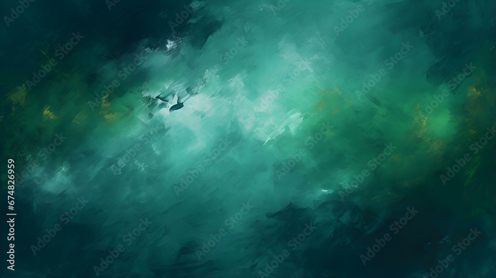 Close up of a Paint Texture in dark green Colors. Artistic Background of Brushstrokes