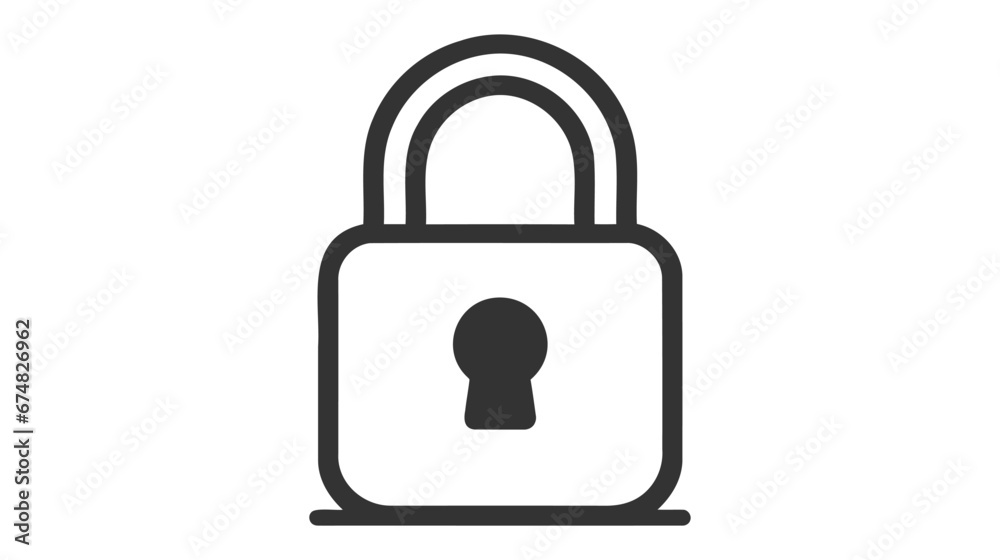 Protection icon vector. Padlock icon on white background Protection icon vector. Padlock icon on white background