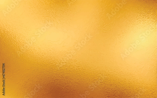 Gold foil leaf texture, glass effect, background vector illustration