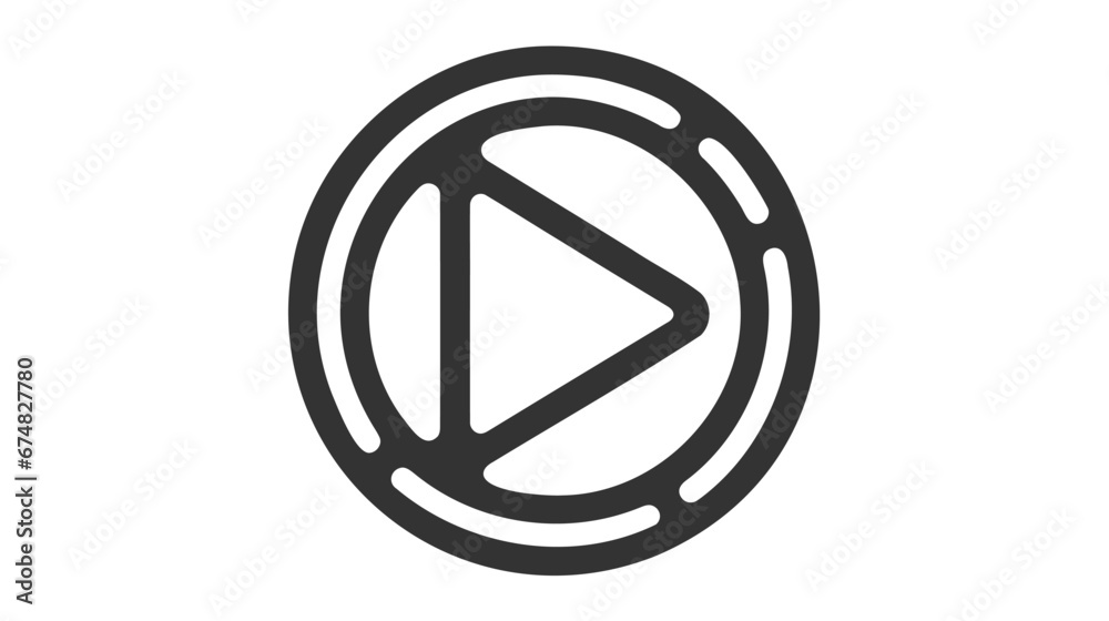 Play Icon for Graphic Design Projects icon on white background Play Icon for Graphic Design Projects icon on white background