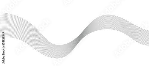 Technology abstract lines on white background. Frequency sound wave, twisted curve lines with blend effect.