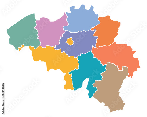 A large  detailed map of Belgium with all districts and main cities.