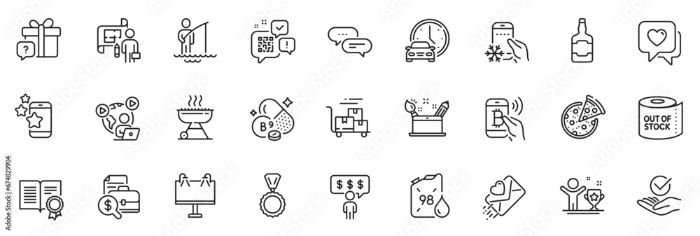 Icons pack as Refrigerator app, Whiskey bottle and Dots message line icons for app include Bitcoin pay, Accounting report, Creativity concept outline thin icon web set. Diploma. Vector Icons pack as Refrigerator app, Whiskey bottle and Dots message line icons for app include Bitcoin pay, Accounting report, Creativity concept outline thin icon web set. Diploma. Vector