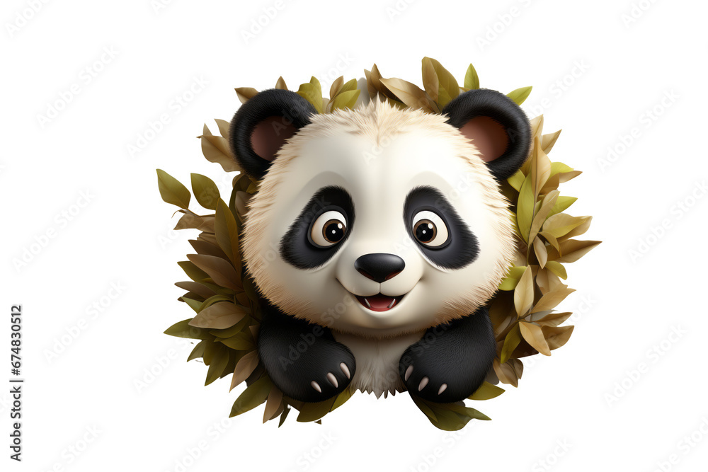 Fototapeta premium Cuddly 3D Panda Charm