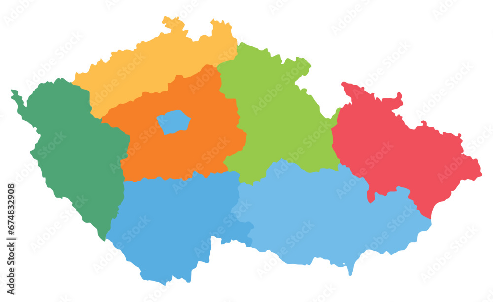 Czech republic political map vector. Perfect for business concepts, education, backgrounds, backdrop and wallpapers.