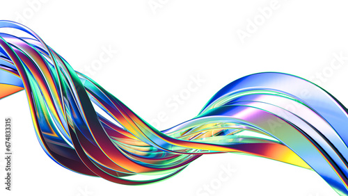 Abstract flow shape geometric iridescent with rainbow © pingingz