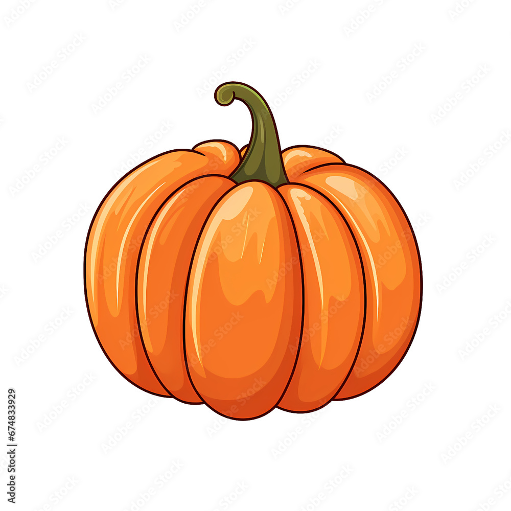 Obraz premium Simplified flat art vector illustration of a pumpkin