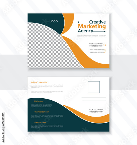Modern business postcard design template