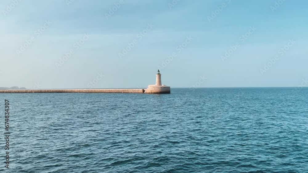 St. Elmo Breakwater, Valletta Harbour, Malta. slow motion. High quality 4k footage St. Elmo Breakwater, Valletta Harbour, Malta. slow motion. High quality 4k footage